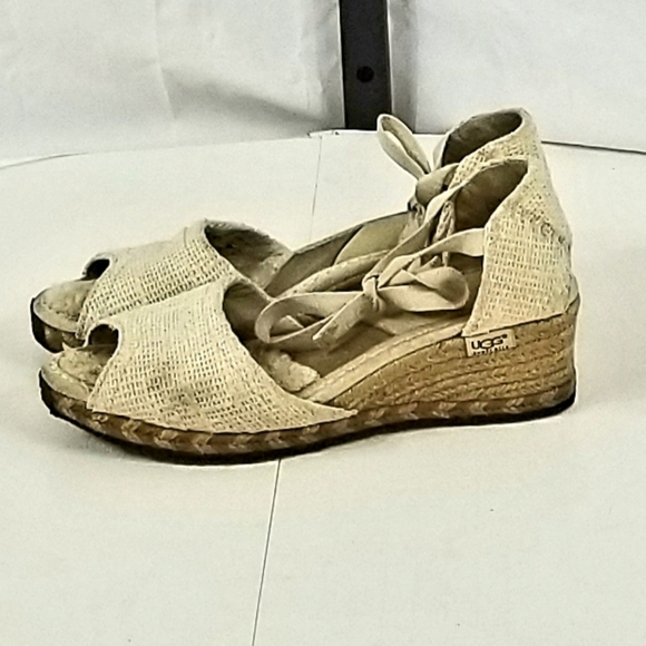 UGG Ankle Tie Low Wedge Sandal - Picture 5 of 7